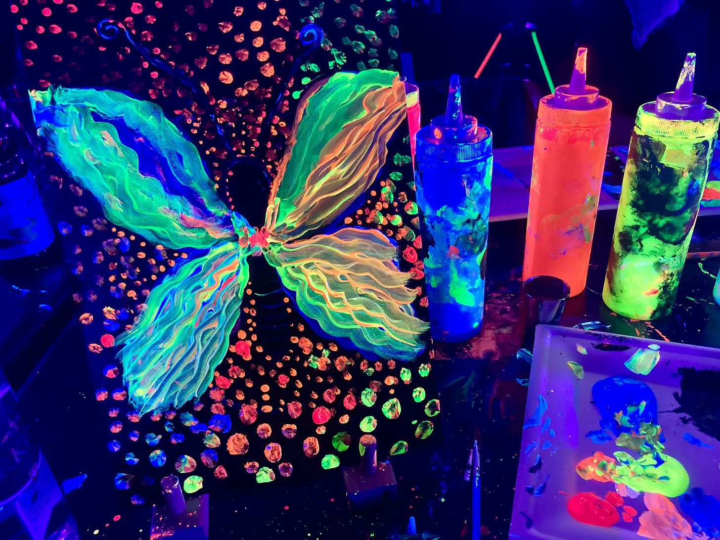 #3. I painted in the dark, and I liked it :)